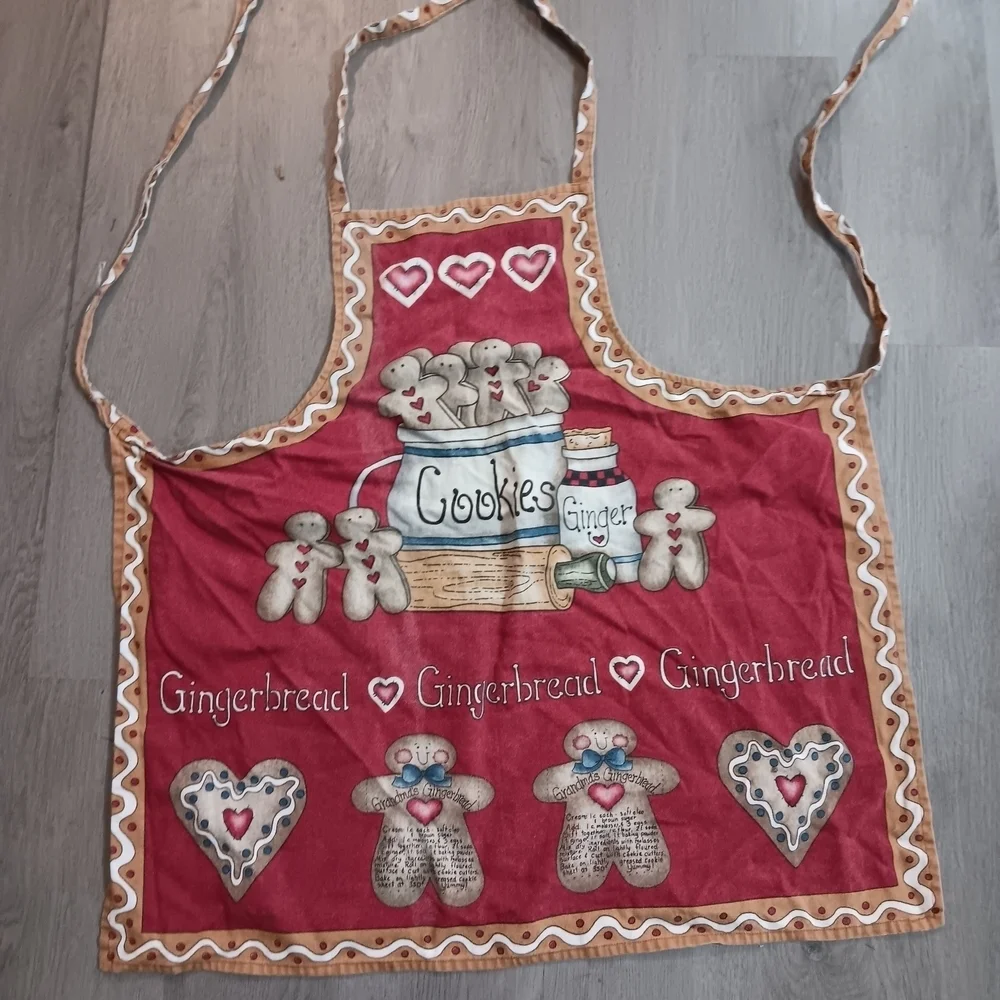 Gingerbread Themed Apron with Heart Details